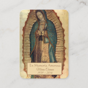 Spanische Guadalupe Mary Beerdigung Gebete Heilige Platzkarte