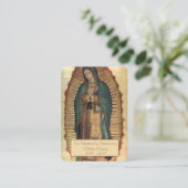 Spanische Guadalupe Mary Beerdigung Gebete Heilige Platzkarte (Stehend Vorderseite)