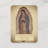 Spanische Guadalupe Mary Beerdigung Gebete Heilige Platzkarte (Vorderseite)