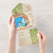 Spanische handgemalte Wasserfarbe Altes Mexiko Hoc All In One Einladung (Abreißen)