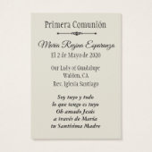 Spanische Heilige Karte für Erste Heilige Kommune (Rückseite)