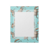 Spanische Hengste: Aqua Hintergrund Notizblock (Rotiert)