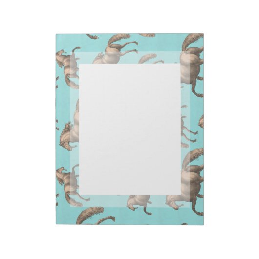 Spanische Hengste: Aqua Hintergrund Notizblock (Rotiert)