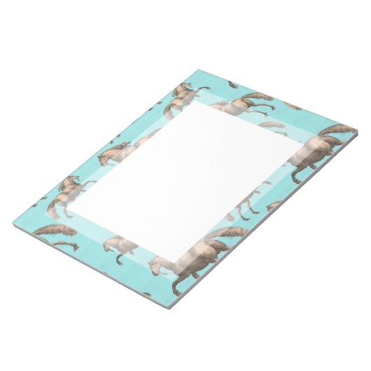 Spanische Hengste: Aqua Hintergrund Notizblock (angewinkelt)