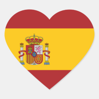 Spanische Herzensticker für die Flagge Herz-Aufkleber