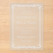 Spanische Hochzeit Acryleinladungen (Vorderseite)