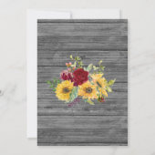 Spanische Hochzeit Burgund Sonnenblume Nuestra Bod Einladung (Rückseite)