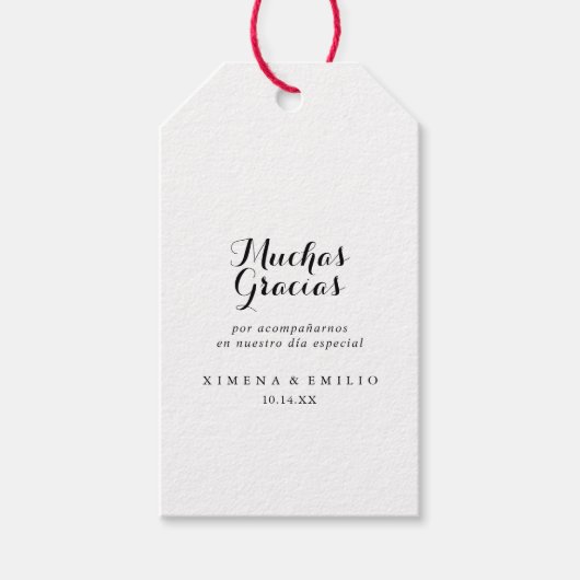 Spanische Hochzeit Danke Geschenkanhänger (Vorderseite)