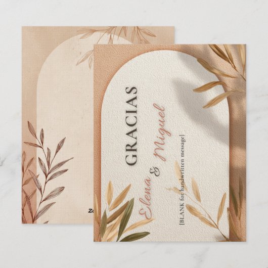 Spanische Hochzeit Danke Karte (Vorne/Hinten)