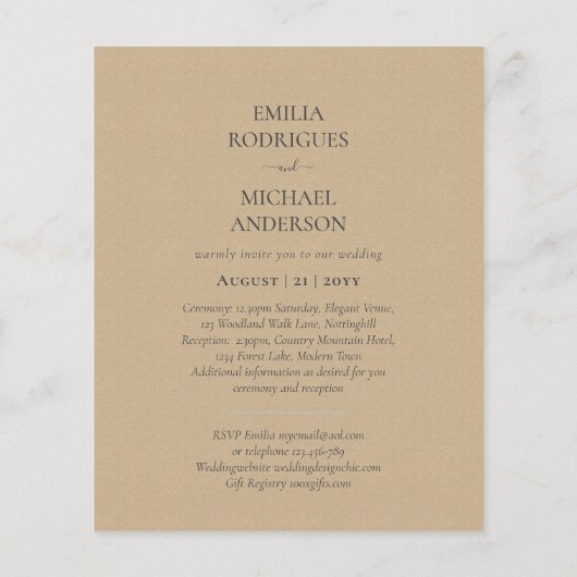 Spanische Hochzeit Einladung BILINGUAL Nuestra Bod (Rückseite)