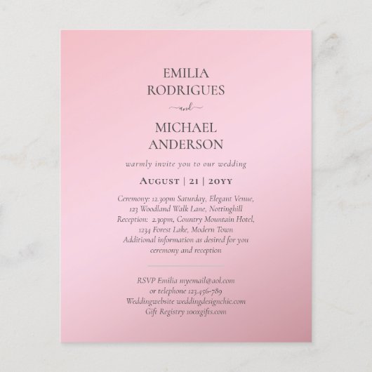 Spanische Hochzeit Einladung BILINGUAL Nuestra Bod (Rückseite)