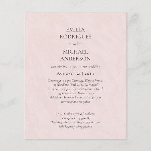 Spanische Hochzeit Einladung BILINGUAL Nuestra Bod (Rückseite)