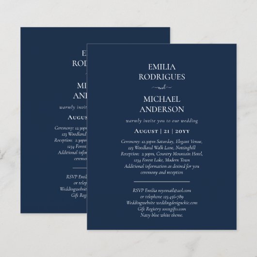 Spanische Hochzeit Einladung BILINGUAL Nuestra Bod (Vorne/Hinten)