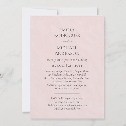 Spanische Hochzeit Einladung BILINGUAL Nuestra Bod (Rückseite)