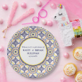 Spanische Hochzeit in Yellow Tile V1 Pappteller (Party)