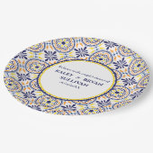 Spanische Hochzeit in Yellow Tile V1 Pappteller (Schrägansicht)