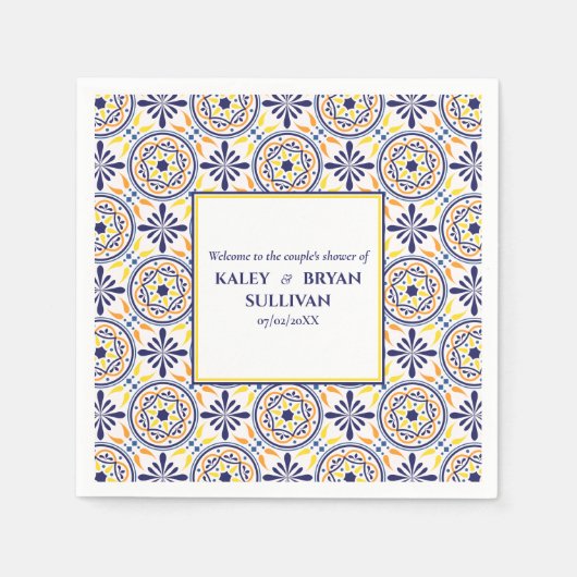 Spanische Hochzeit in Yellow Tile V1 Serviette (Vorderseite)