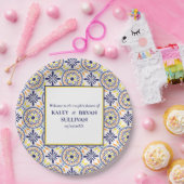 Spanische Hochzeit in Yellow Tile V3 Pappteller (Party)