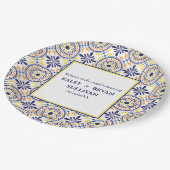 Spanische Hochzeit in Yellow Tile V3 Pappteller (Schrägansicht)