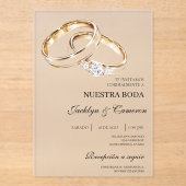 Spanische Hochzeit mit Acrylgold Acryleinladungen (Vorderseite)