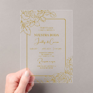 Spanische Hochzeit mit Akrylgold Acryleinladungen