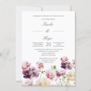 Spanische Hochzeit mit Blumenwasser Einladung