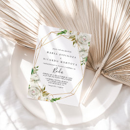 Spanische Hochzeit mit geometrischer Erde Einladung