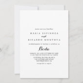 Spanische Hochzeit mit moderner Kalligrafie Einladung (Vorderseite)