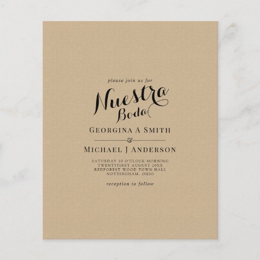 Spanische Hochzeit mit zweisprachiger Boda-Hochzei (Vorderseite)