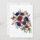 Spanische Hochzeit Rose Burgund Navy Nuestra Boda Einladung (Rückseite)