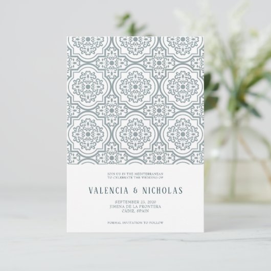 Spanische Hochzeit speichern das Datum Save The Date (Stehend Vorderseite)