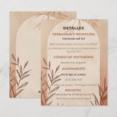 Spanische Hochzeitsdetails Karte Terrakotta-Bogen (Vorne/Hinten)