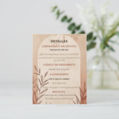 Spanische Hochzeitsdetails Karte Terrakotta-Torbog (Stehend Vorderseite)