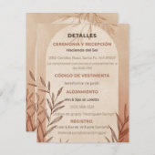 Spanische Hochzeitsdetails Karte Terrakotta-Torbog (Vorne/Hinten)