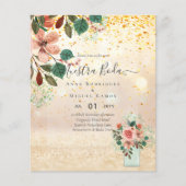 Spanische Hochzeitseinladungen Burgund Floral (Vorderseite)