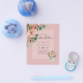 Spanische Hochzeitseinladungen Burgund Floral Flyer (Einzeln)