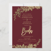 Spanische Hochzeitsfeier mit Blumenblättern Einladung (Vorderseite)