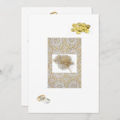 Spanische Hochzeitsreise "Gold Bands & Coins" Einladung (Vorne/Hinten)