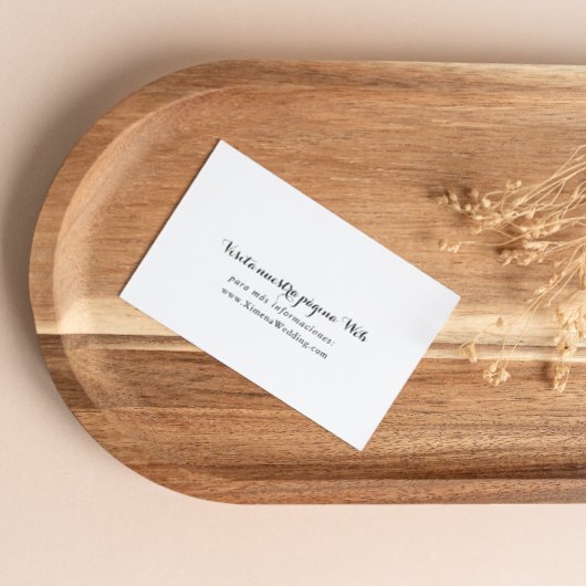 Spanische Hochzeitsseite Begleitkarte