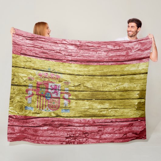 Spanische Holzflagge Fleecedecke (Beispiel)