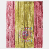 Spanische Holzflagge Fleecedecke (Vorderseite)