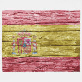 Spanische Holzflagge Fleecedecke (Vorderseite (Horizontal))