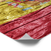 Spanische Holzflagge Poster (Ecke)