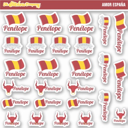 Spanische Individuelle Name Labels | Spanien (Vorderseite)
