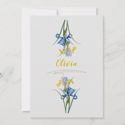 Spanische Iris von Pierre-Joseph Redouté Einladung (Vorderseite)