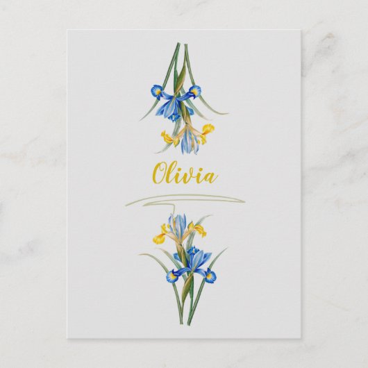 Spanische Iris von Pierre-Joseph Redouté Postkarte (Vorderseite)