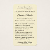 Spanische Jungfrau Mary Holly Religious Prayer Car (Rückseite)