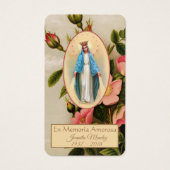 Spanische Jungfrau Mary Religious Prayer Card (Vorderseite)