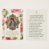 Spanische Jungfrau Mary Rose Religiöse Gebetskarte (Vorne & Hinten)