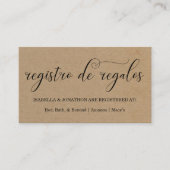 Spanische Kalligraphie-Registrierungskarte Begleitkarte (Vorderseite)